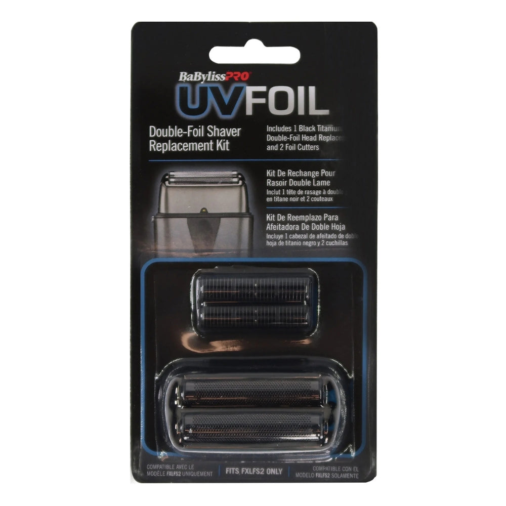 Tête et système de coupe de rechange FXLRF2 pour les rasoir à double grille "UVFoil" - Titanium noir