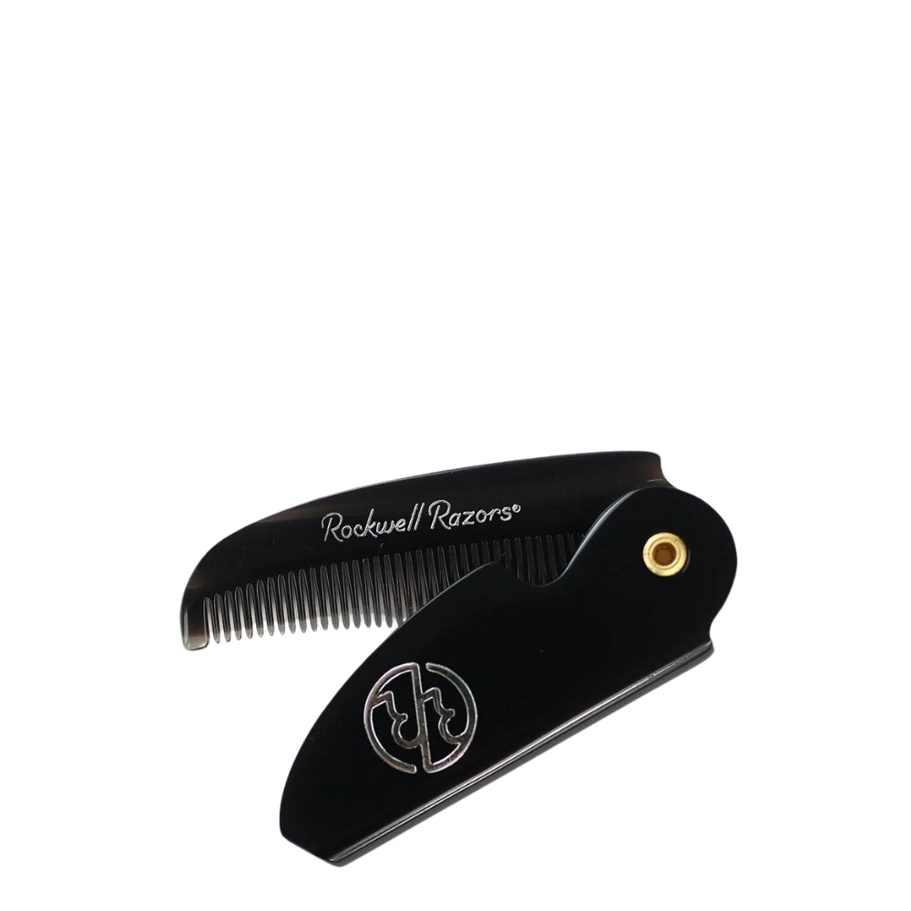 Rockwell Razors - Peigne de poche pliant pour barbe et moustache (117mm/4.6") - Noir