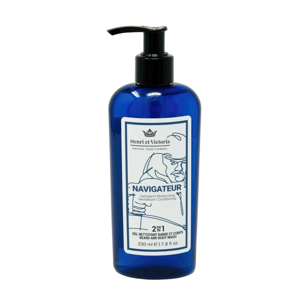 Gel nettoyant 2 en 1 barbe et corps hydratant et revitalisant "Navigateur" (230ml/7.8oz)
