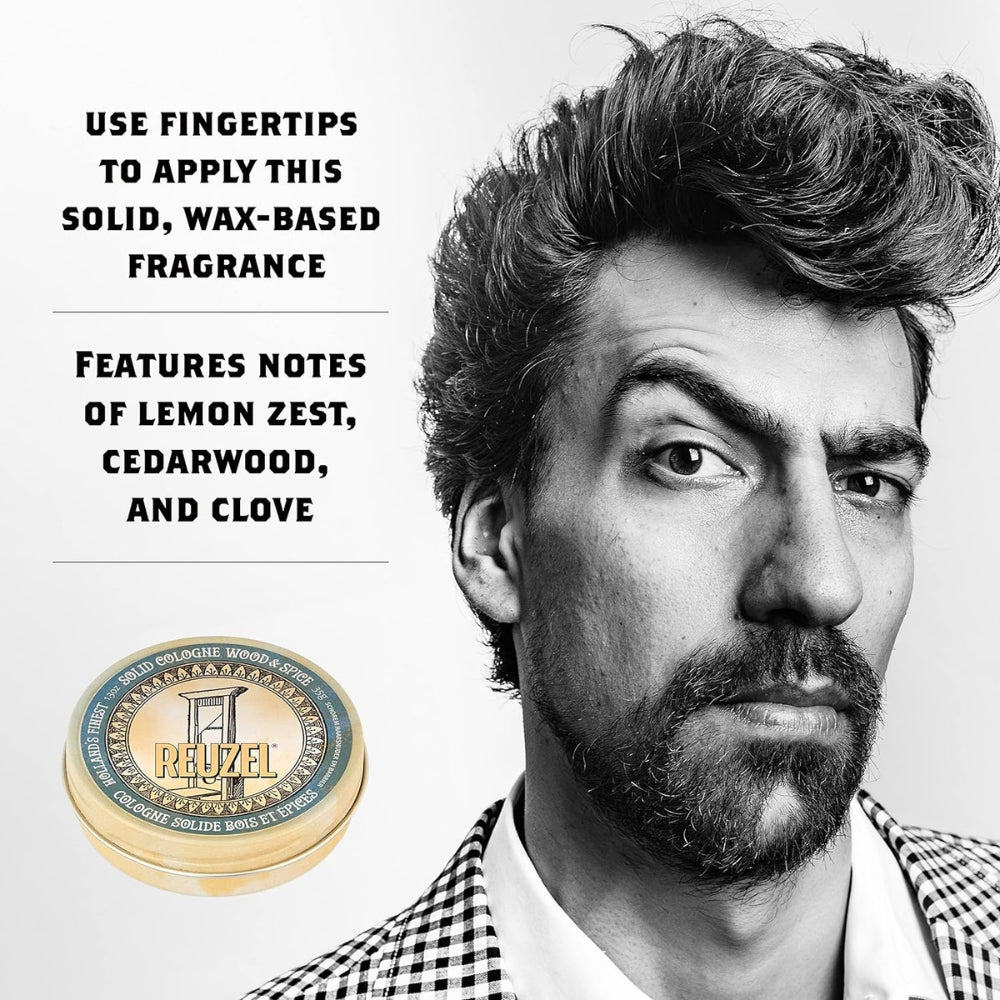 Baume de Cologne Solide Bois et Épices "Wood & Spice Solid Cologne Balm" -  Parfum solide à base de cire (35g/1.3oz)