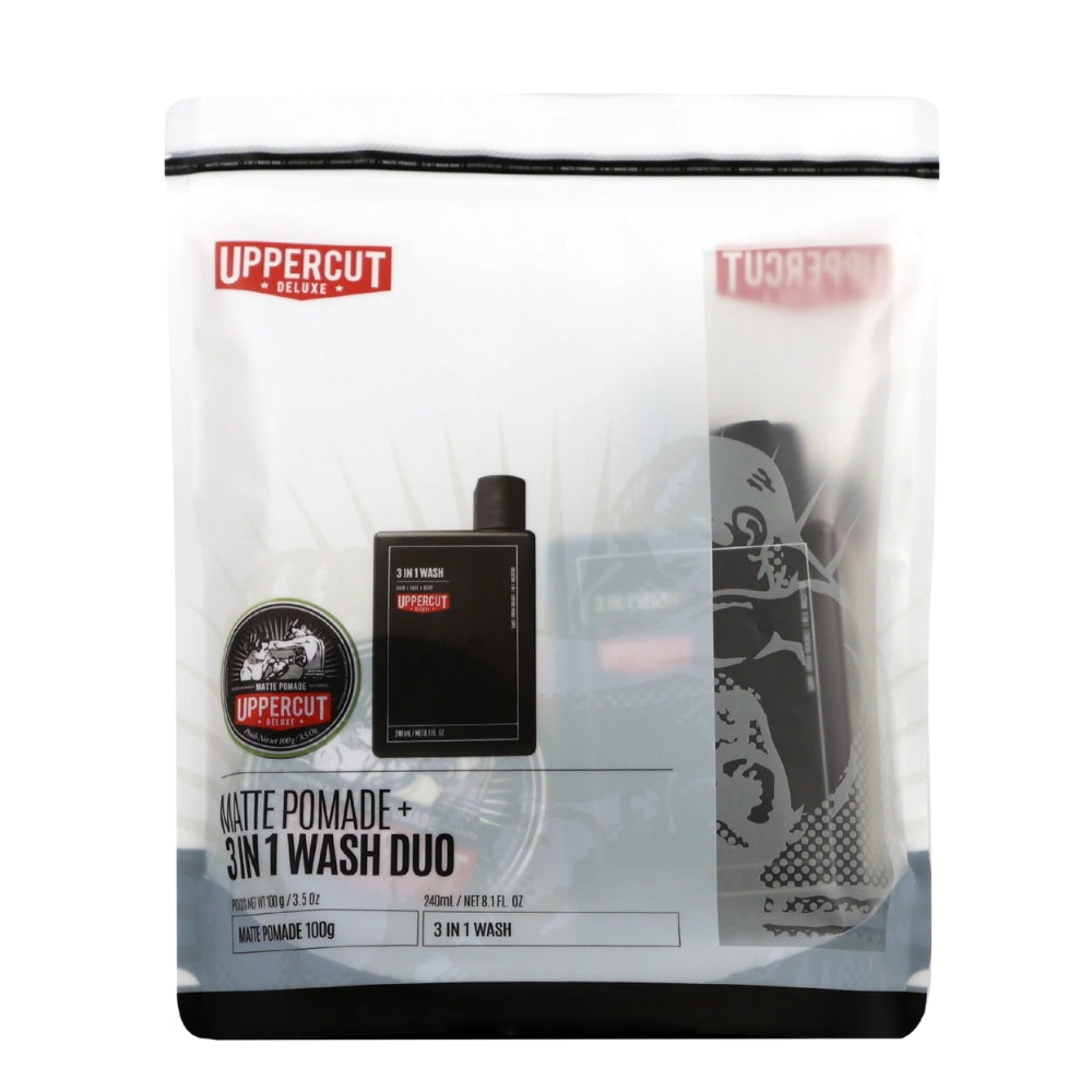 Uppercut Deluxe - Duo pommade matte et nettoyant 3 en 1 "Matte & 3 In 1" (100g/3.5oz, 240ml/8.1oz)