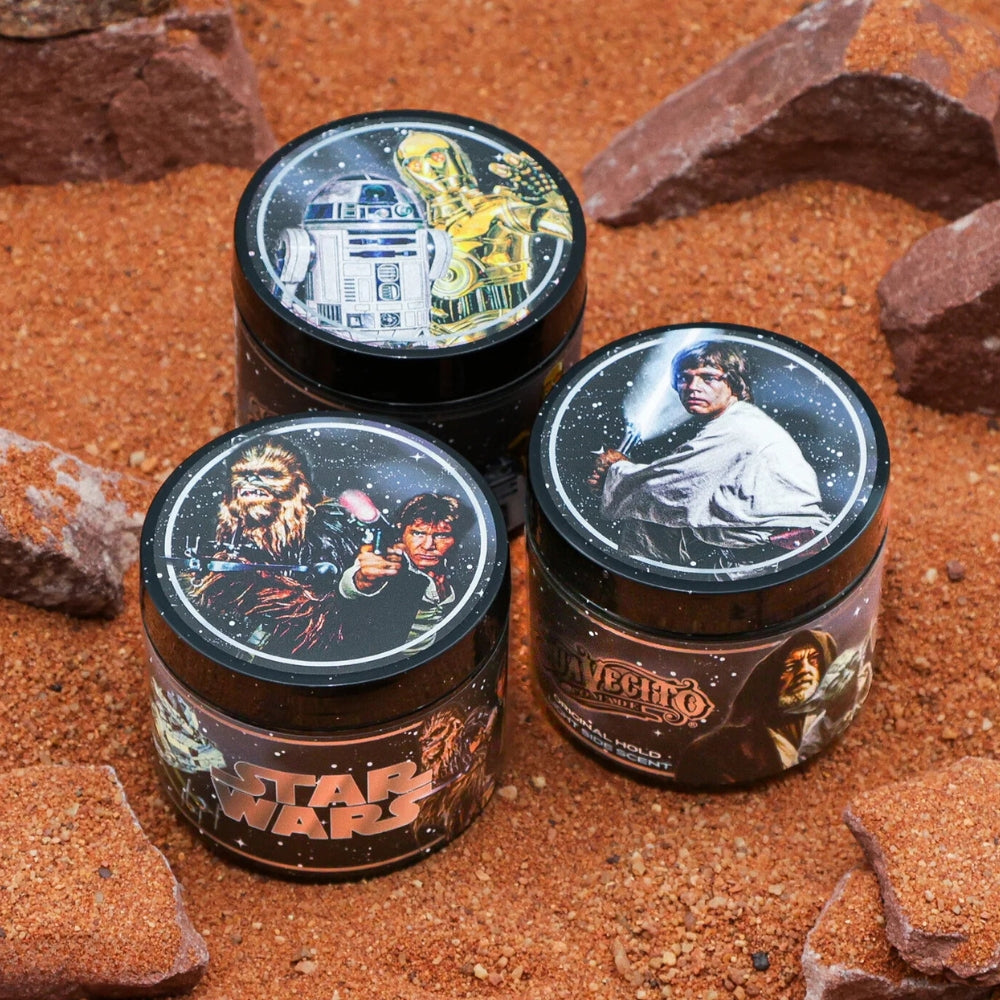X Star Wars - Pommade d'argile "Matte Pomade" Édition C-3PO & R2-D2 Light Side - Tenue moyenne, fini mat (113ml/4.0oz)