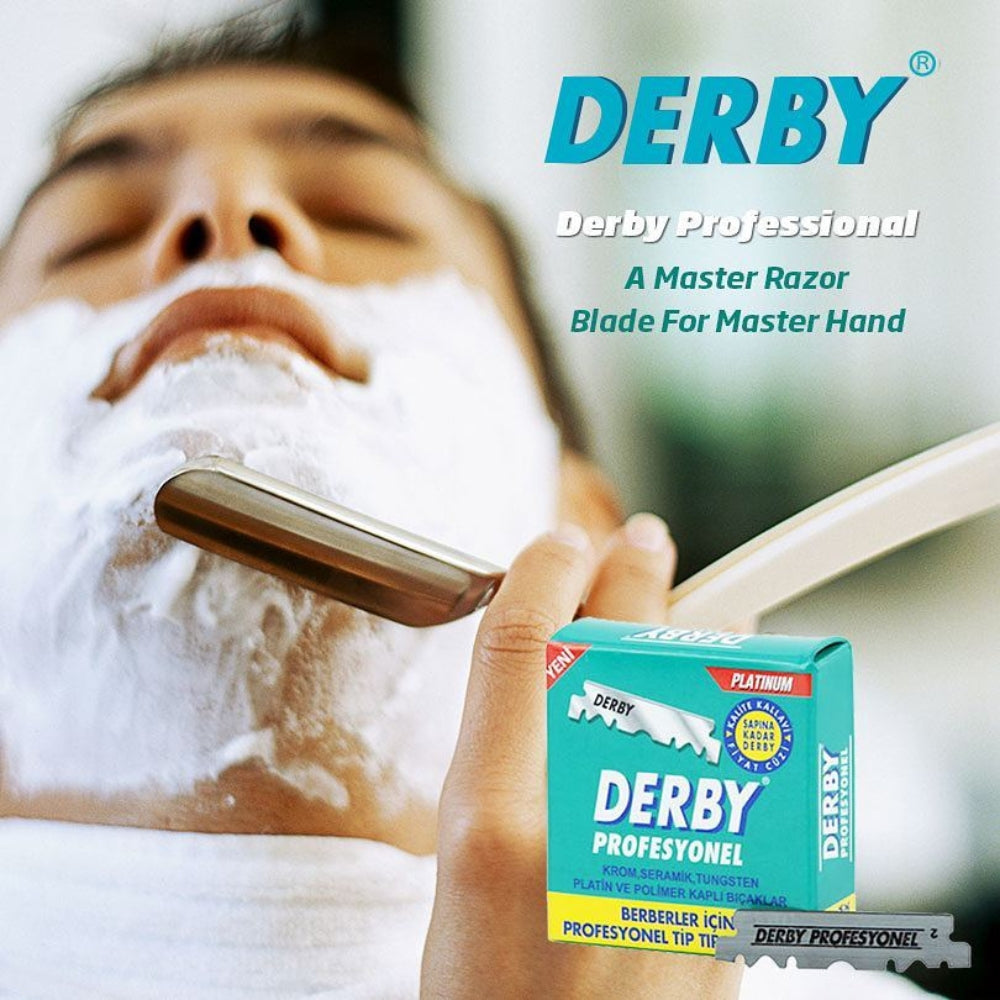 Demi-lames "Derby Professional Single Edge Blades" pour rasoir de barbier (100 Lames)