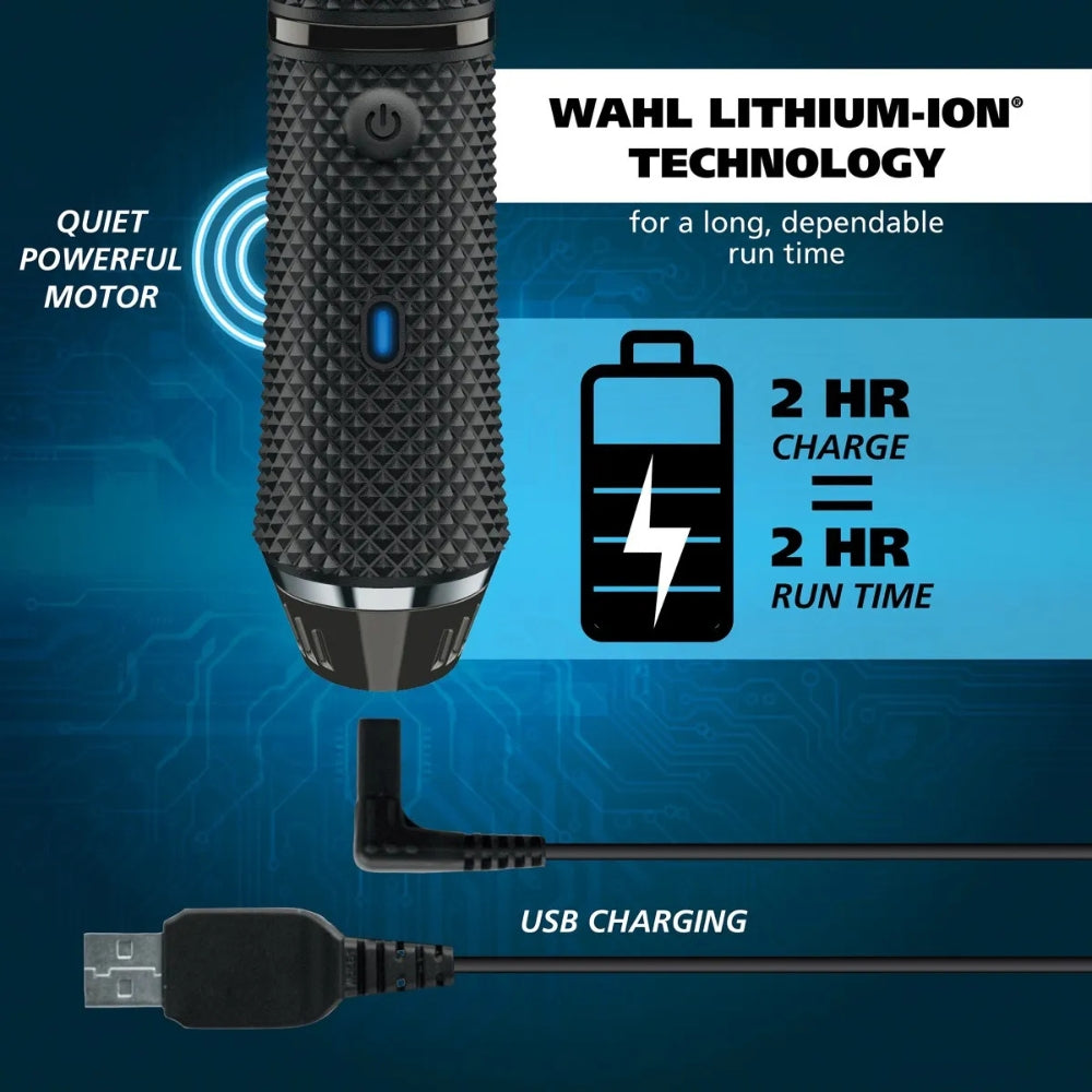 Tondeuse sans fil "Pro Series High Visibility Trimmer" avec 3 têtes interchangeables et 8 guides de coupe - Noir