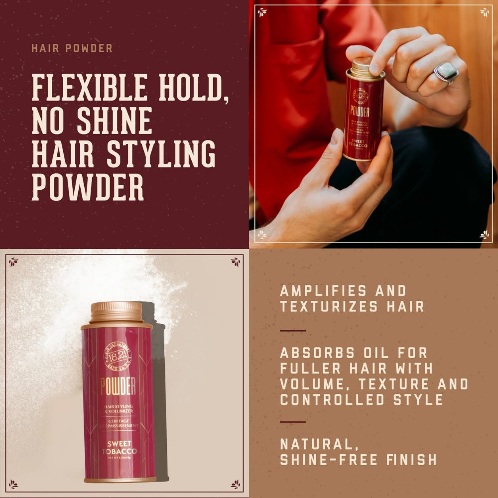 18.21 Man Made - Poudre coiffante et épaississante "Sweet Tobacco Powder" (8g/0.28oz)