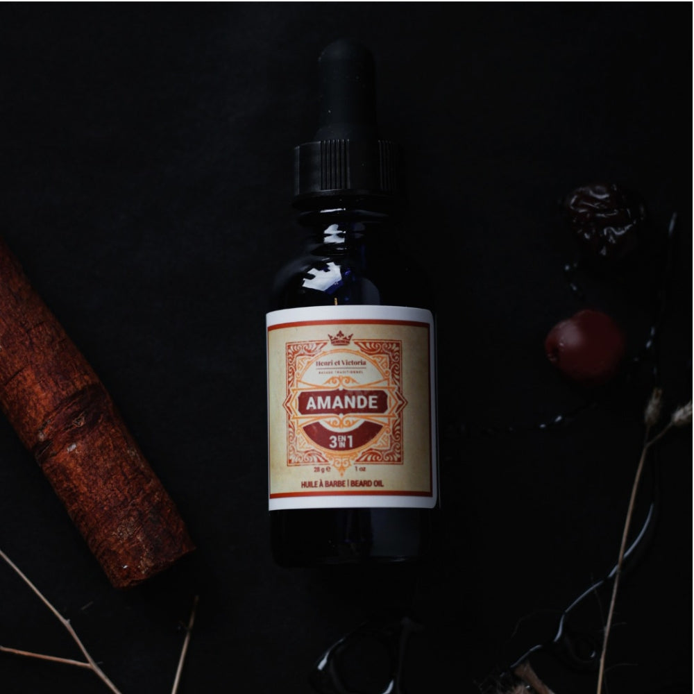 Huile à barbe 3 en 1 "Amande" (28g/1.0oz)