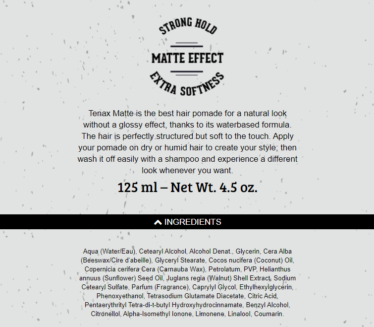 Pommade mat a base d'eau - Tenue forte fini Mat (125ml/4.2oz)
