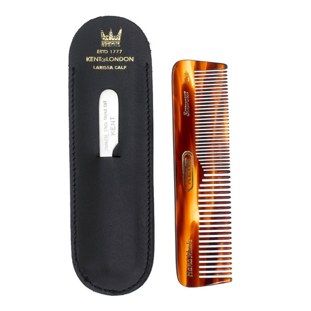 Nu 19 Case Coarse/Fine Tooth With Leather Case & Metal File (110mm/4.3'')