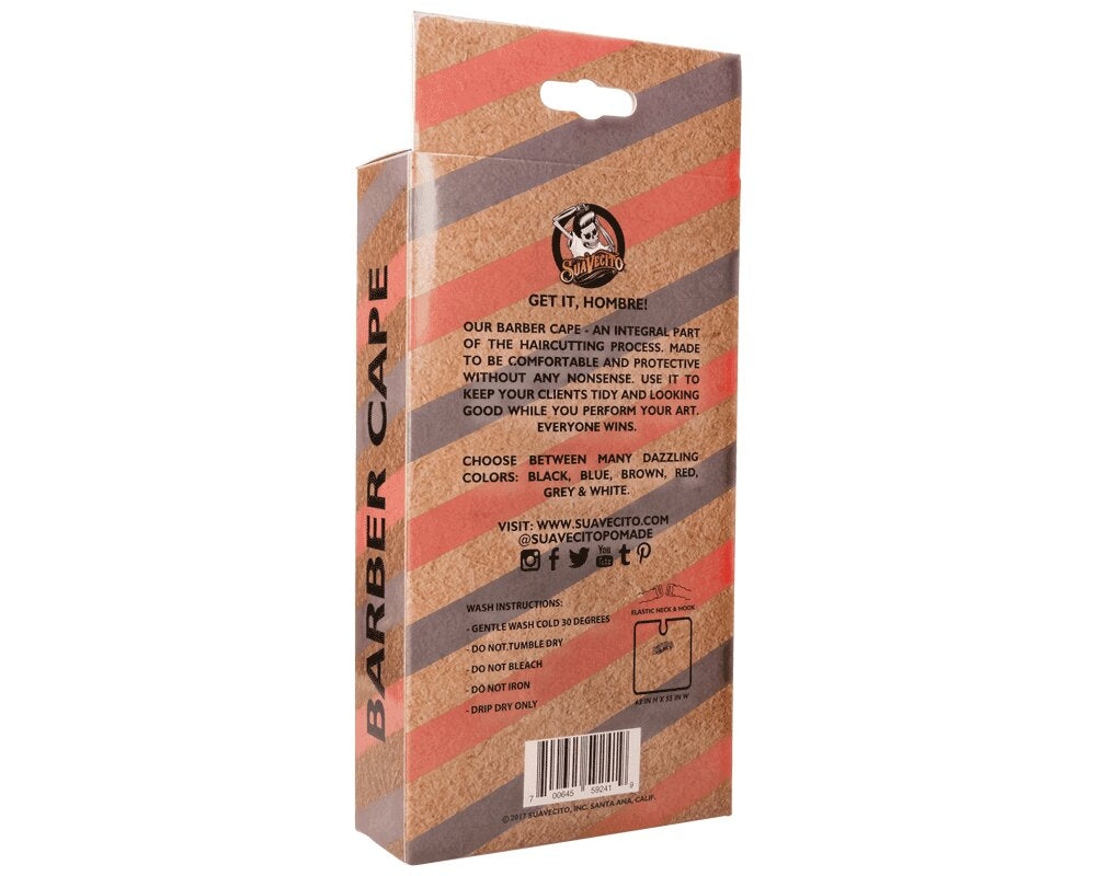 Cape de barbier "OG Script" extra longue avec crochet et cou élastique (140cm/55" x 160cm/63") - Noir