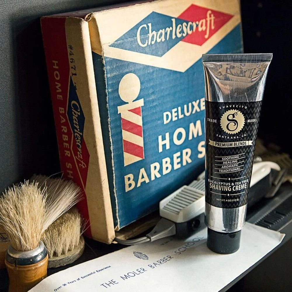 Crème à raser "Premium Blends Eucalyptus Tea Tree Shaving Creme" - Arbre de thé et d'eucalyptus (113g/4.0oz)