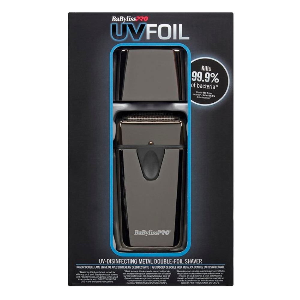 UVFoil UV-Disinfecting Metal Double Foil Shaver - Black Titanium
