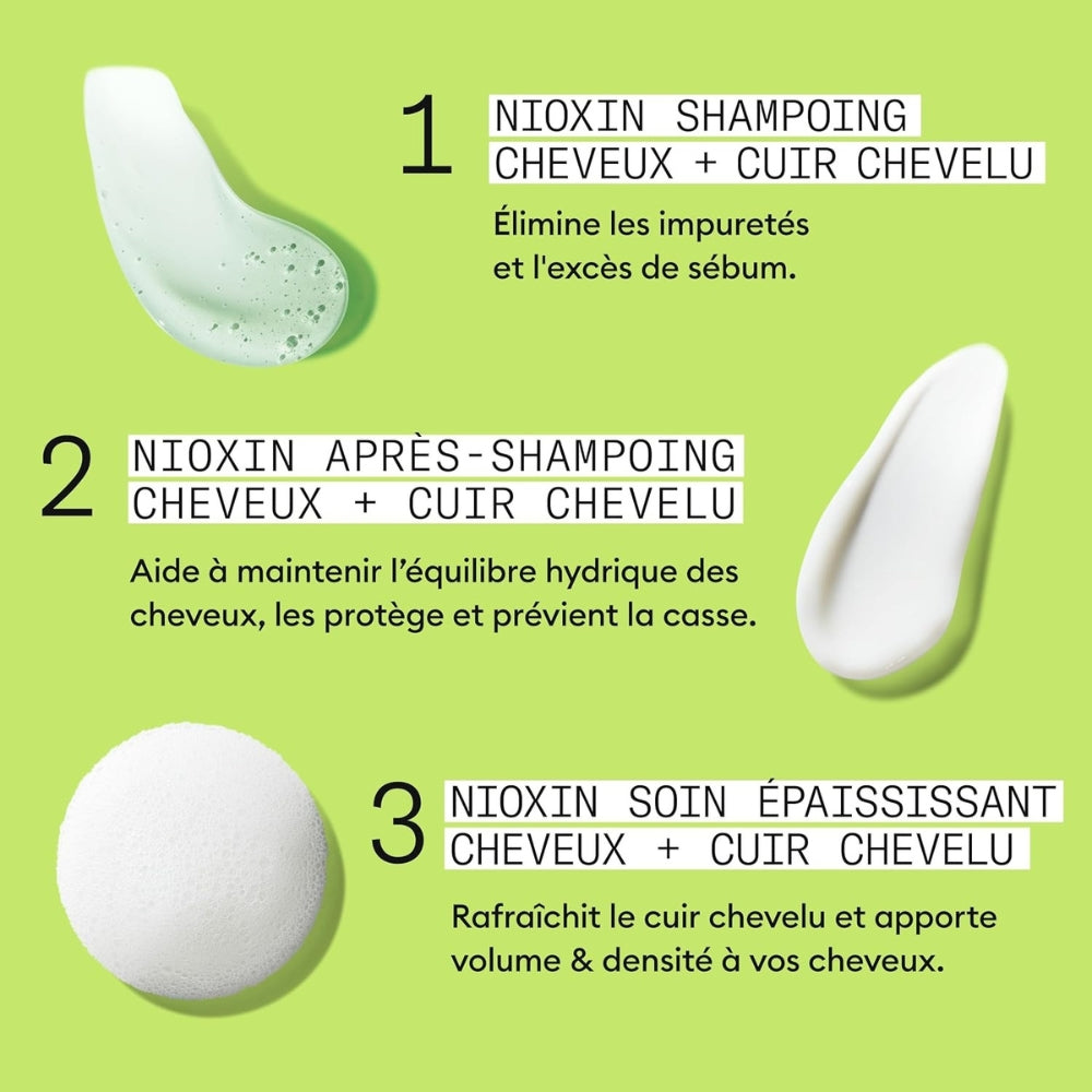 Trio shampoing, revitalisant et traitement pour cheveux et cuir chevelu Système 2 - Pour cheveux naturels avec chute avancée (2x 300ml/10.1oz, 1x 100ml/3.38oz)