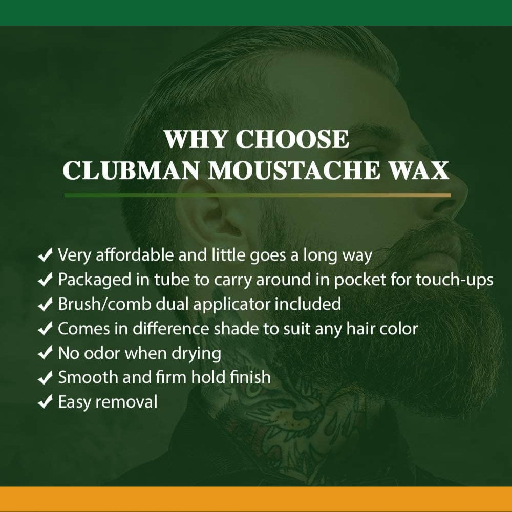 Cire à moustache avec brosse peigne - Neutre (14g/0.5oz)