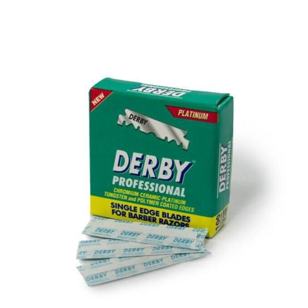Demi-lames "Derby Professional Single Edge Blades" pour rasoir de barbier (100 Lames)