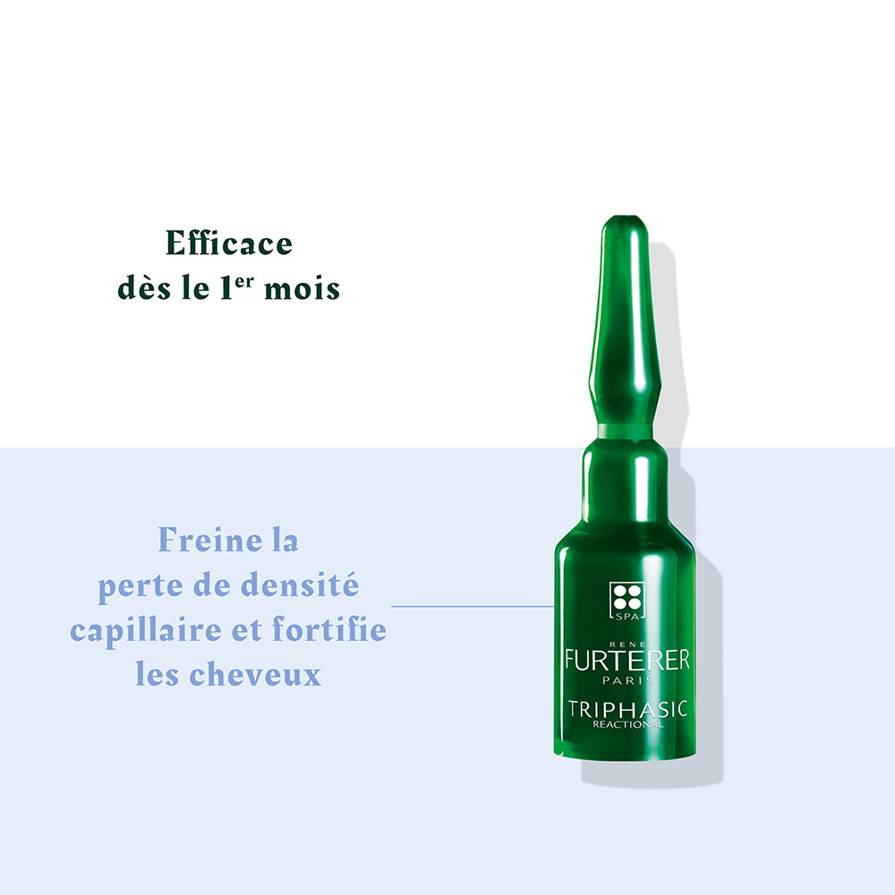 Cure antichute réactionnelle "Triphasic Reational" ampoules + shampoing et baume démêlant (12x5.0ml/0.16oz, 50ml/1.69oz, 30ml/1.0oz)