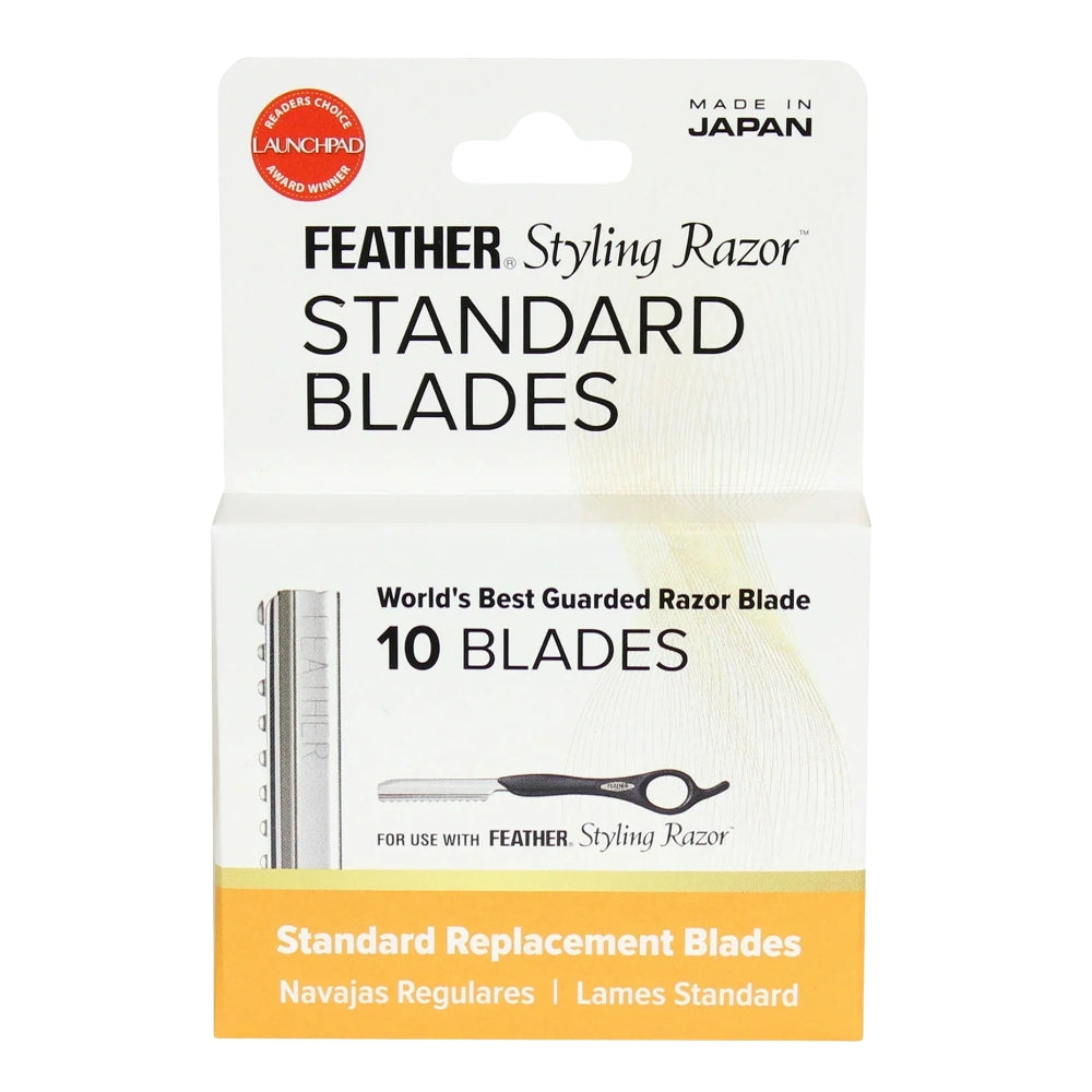 Lames de remplacement "Feather Standard Blades" - Pour les razoir Feather (Paquet de 10)