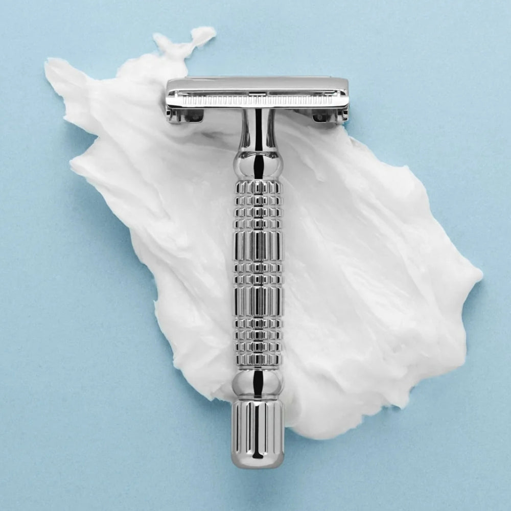 Ensemble cadeau rasage traditionnel - Chrome blanc