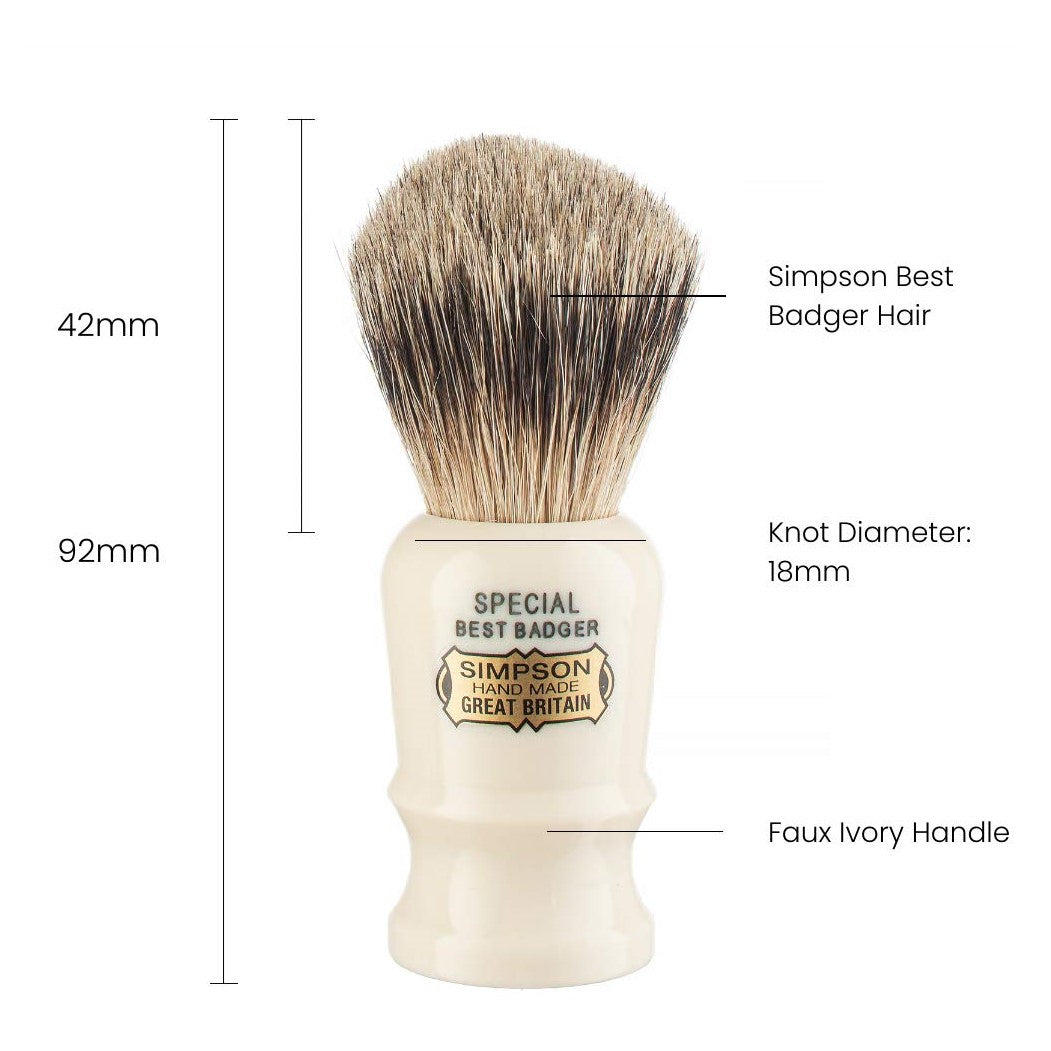 Blaireau - Special S1 ''Best Badger'' Ivoire - Petit (18mm/0,71'')