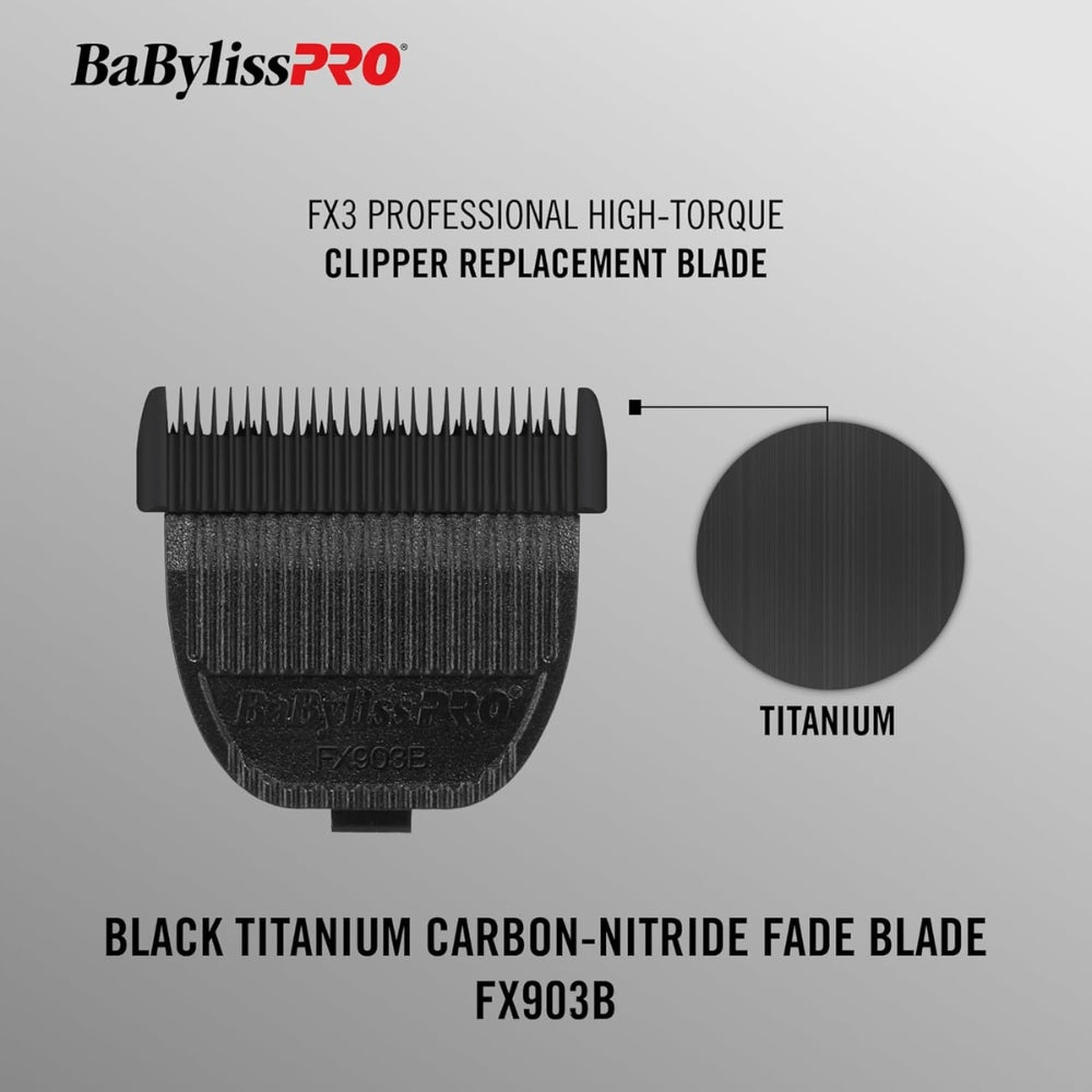 BaByliss PRO - Lame de rechange pour tondeuse FX3 Lame pour dégradés Titanium Carbon-Nitrade FX903B - Noir