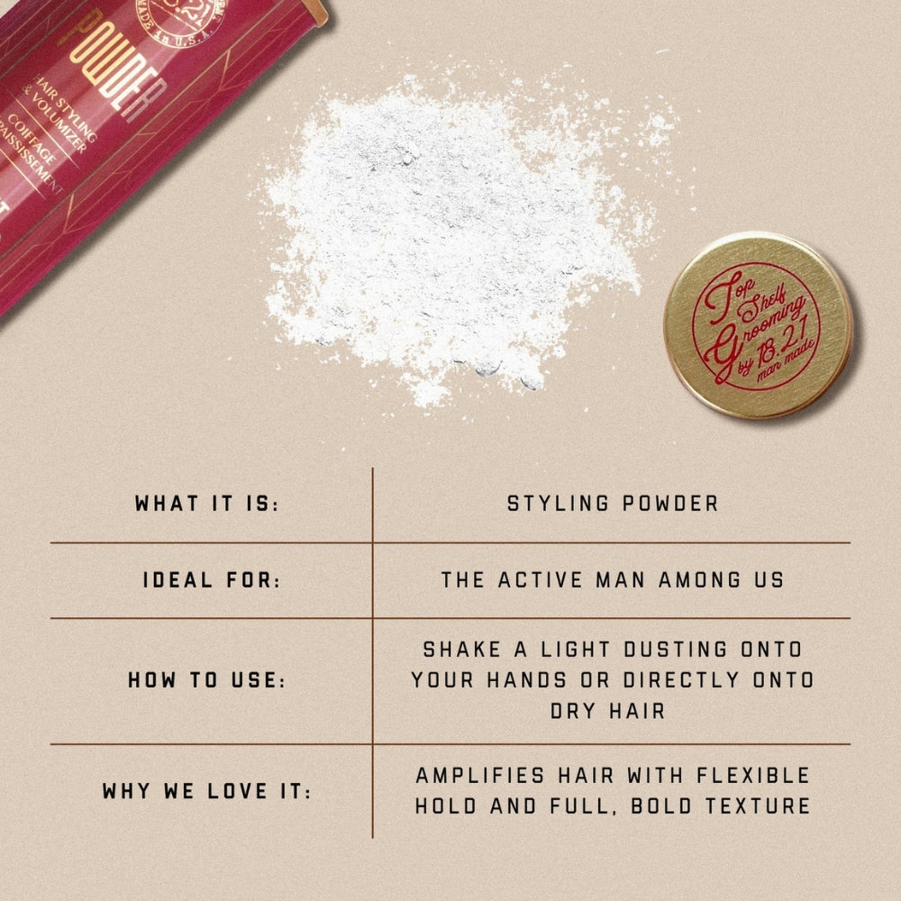 18.21 Man Made - Poudre coiffante et épaississante "Sweet Tobacco Powder" (8g/0.28oz)