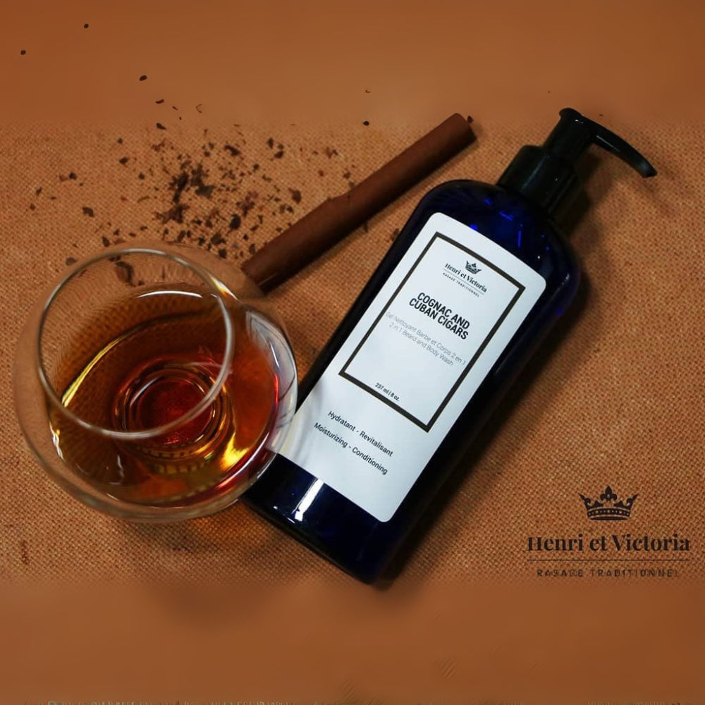 Gel nettoyant 2 en 1 barbe et corps "Cognac and Cuban Cigars" (228g/8.0oz)
