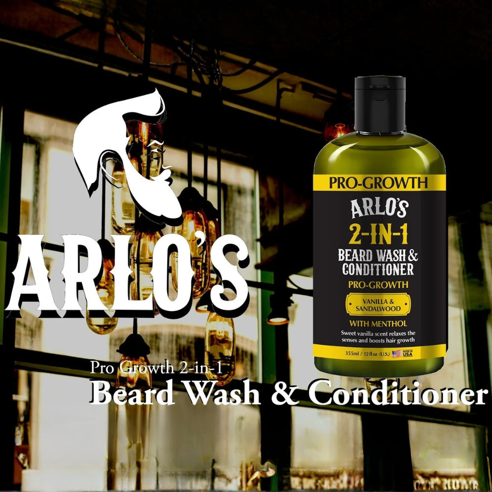 Nettoyant et revitalisant à barbe "Pro-Growth 2-in-1" parfum de vanille, bois de santal et menthol (355ml/12.0oz)