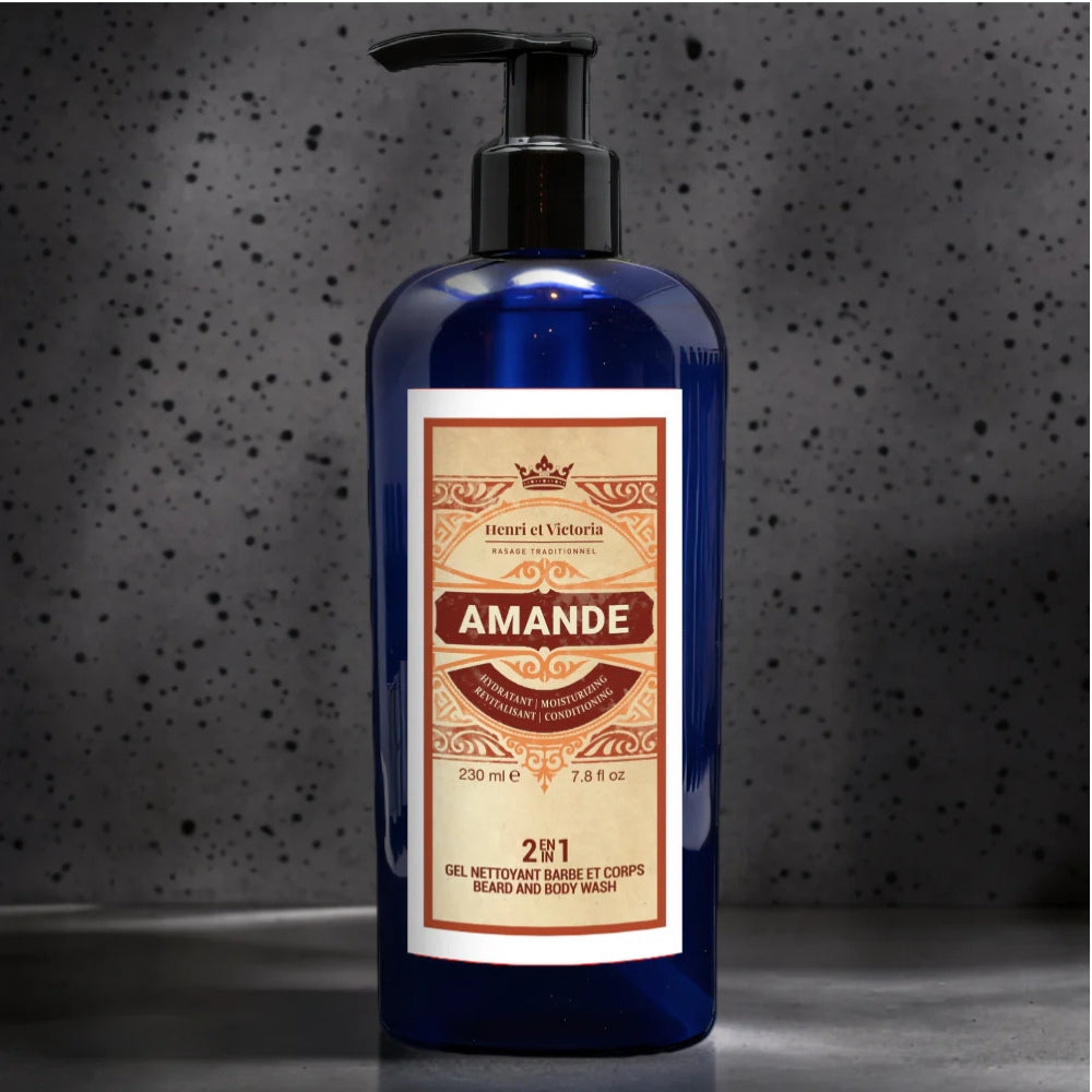 Gel nettoyant 2 en 1 barbe et corps "Amande" (228g/8.0oz)