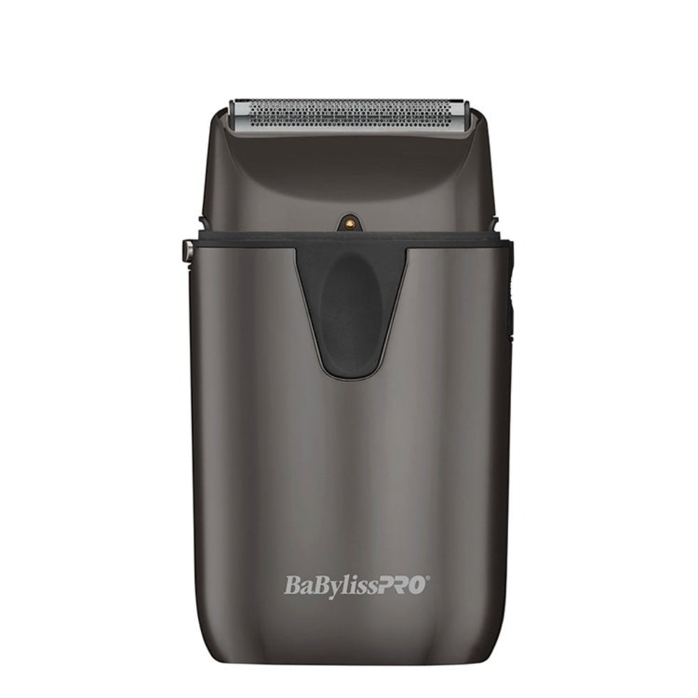 Rasoir métallique à lames unique "UVFoil" avec lumière UV désinfectante - Titane noir