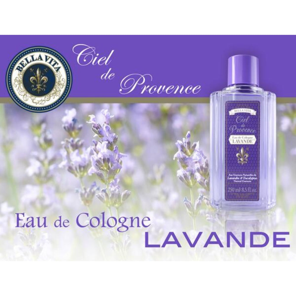 Eau de Cologne aux essences naturelles de lavandin et eucalyptus - Lavande Ciel de Provence (500ml/16.9oz)