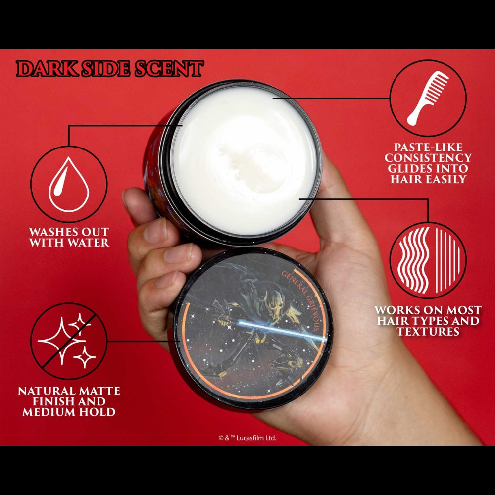 Suavecito X Star Wars - Pommade d'argile "Matte Pomade" Édition General Grievous Dark Side - Tenue moyenne, fini mat (113ml/4.0oz)
