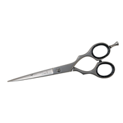 Hair-Do - Ciseaux offset - Argent avec anneaux noirs (165mm/6.5")