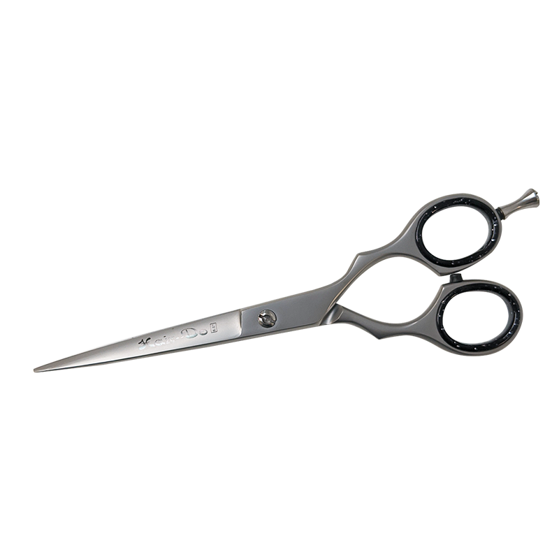 Hair-Do - Ciseaux offset - Argent avec anneaux noirs (165mm/6.5")