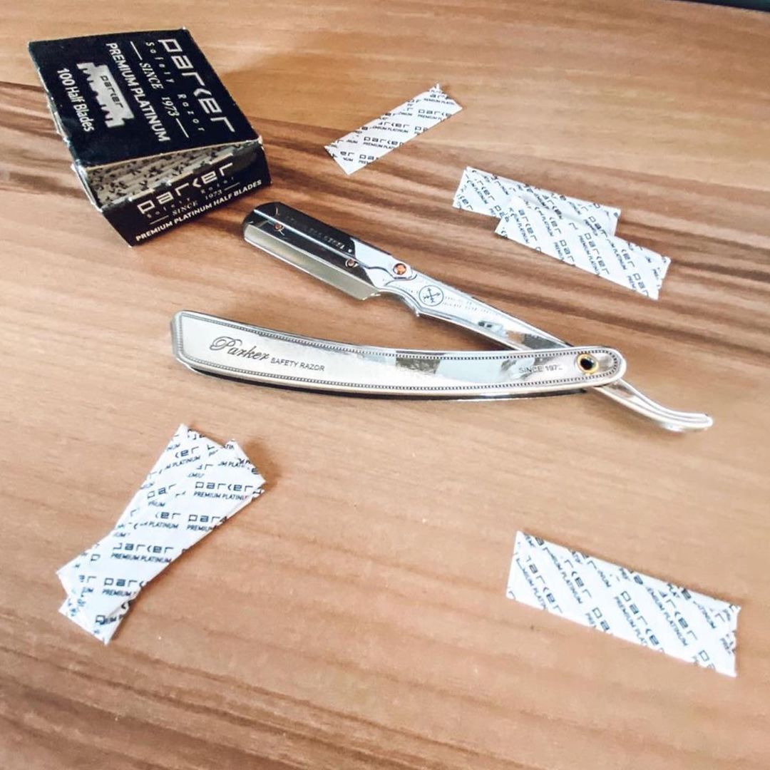 Demi-Lames pour rasoir de barbier "Premium Platinum" (100 Lames)