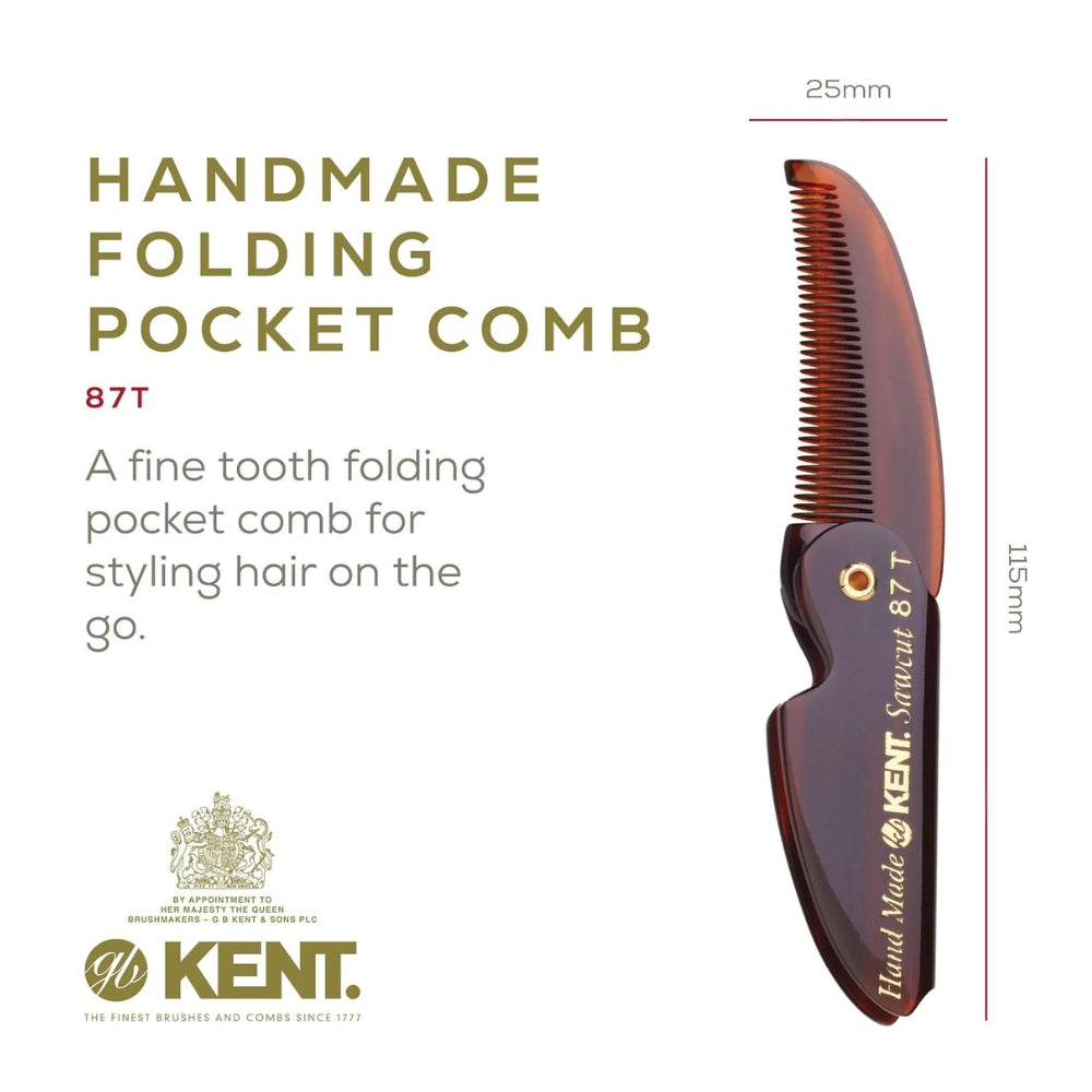 Peigne de poche pliant pour barbe et moustache (117mm/4.6") - 87T