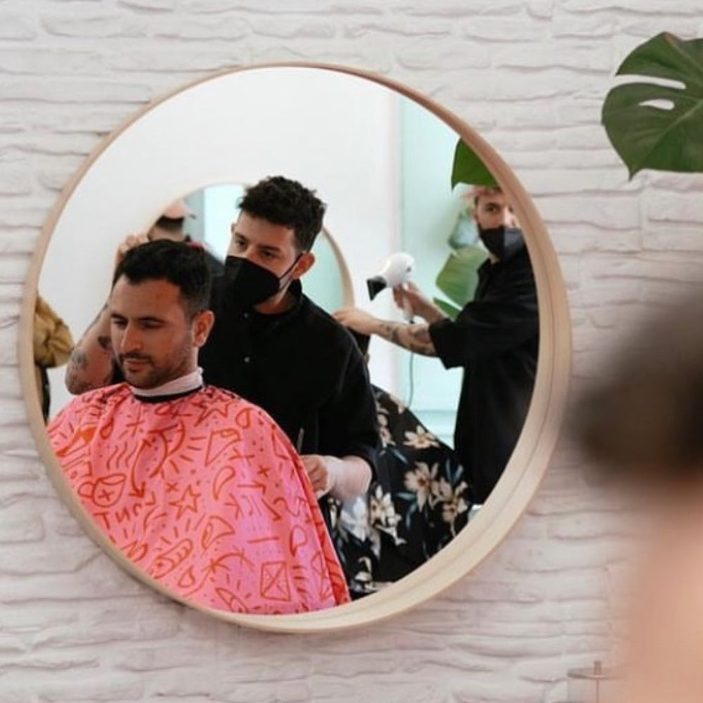 Cape Gang - Cape de barbier "Pink Prison Style" col en lycra extensible et fermetures à boutons-pression (140cm/55" x 160cm/63") - Vert