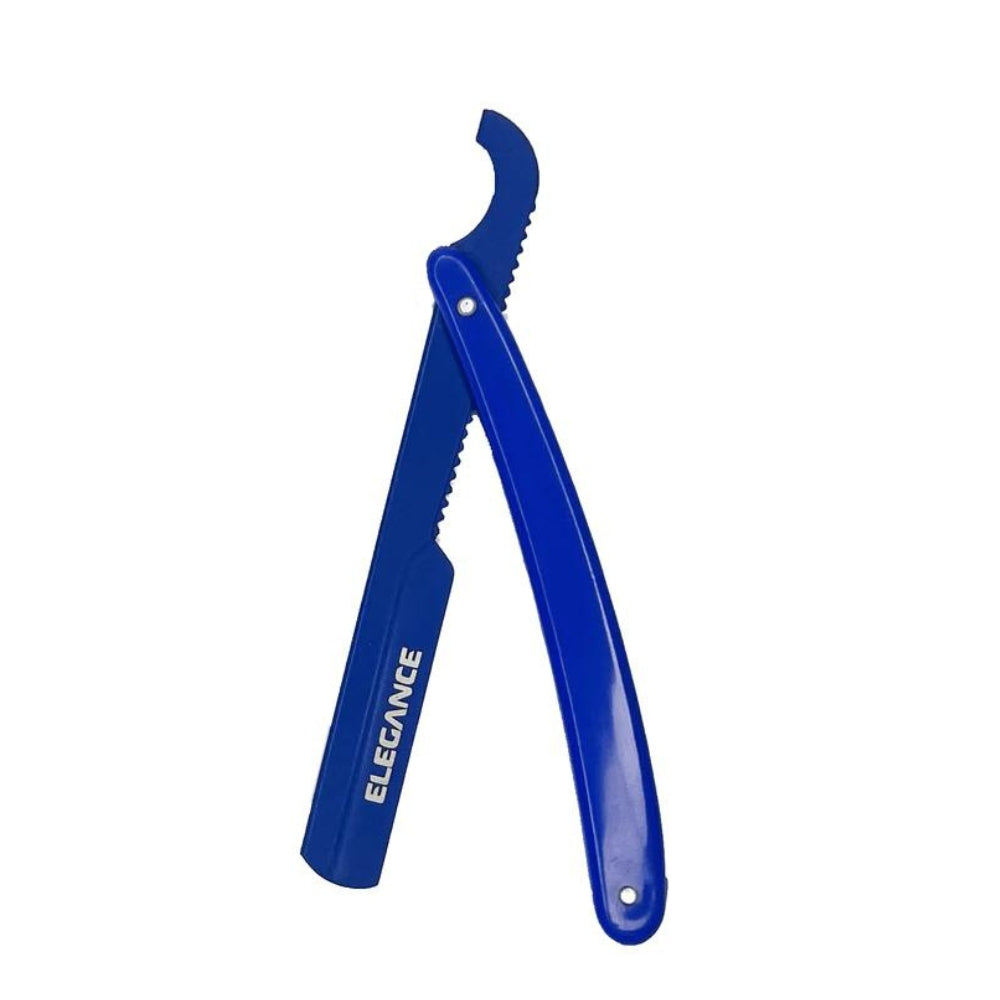 Elegance By Sadapack - Rasoir de barbier à glissière Turque "Shavette" - Bleu