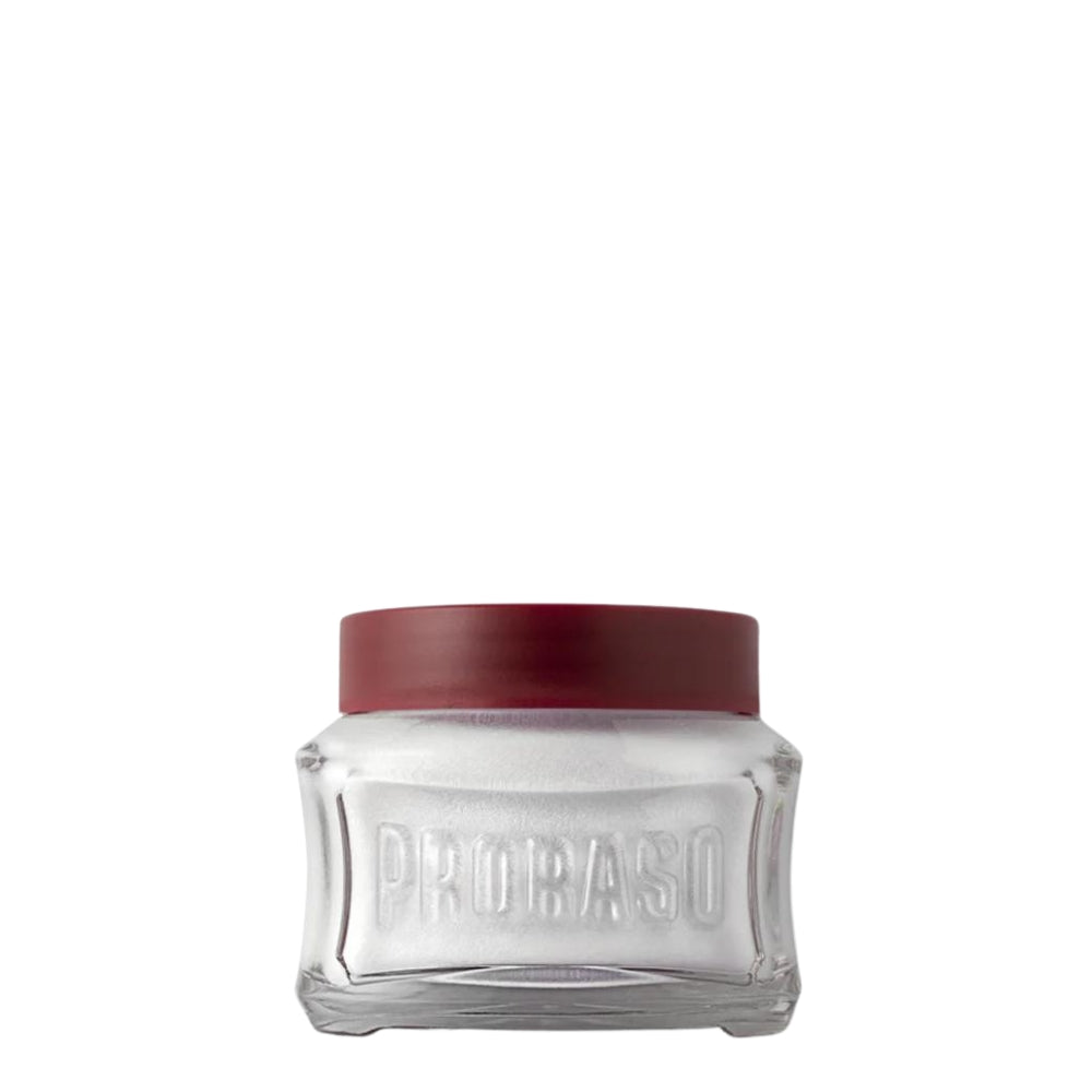 Crème pré-rasage à l'huile de bois de santal et au beurre de karité - Pour les barbes plus épaisses (100ml/3.6oz)