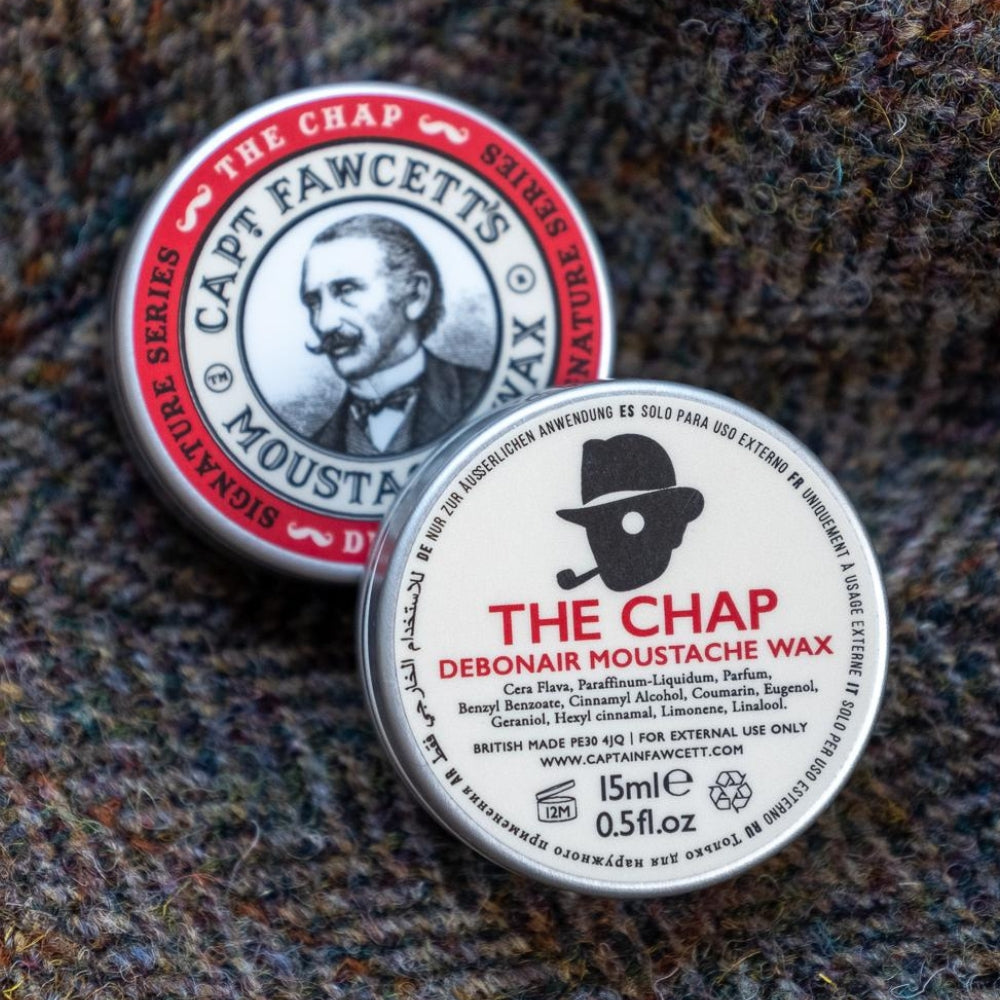 Captain Fawcett's - Ensemble cire à moustache "The Chap" et peigne à moustache de poche pliable CF.87T  (15ml/0.5oz)
