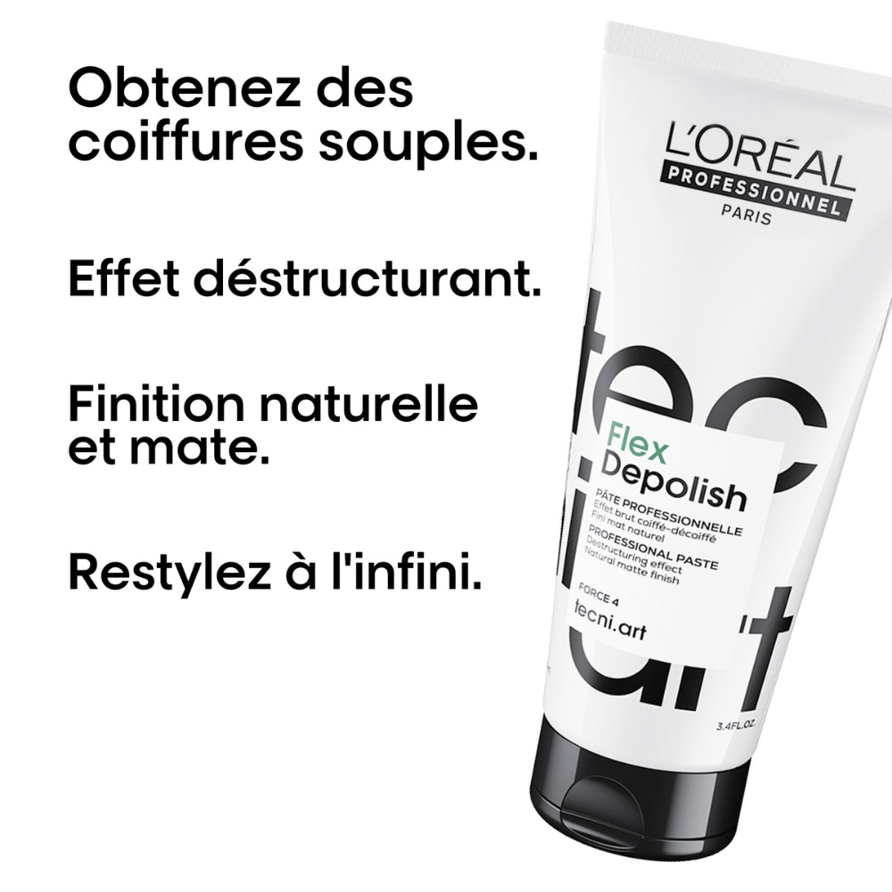 Pâte déstructurante effet brut "Tecni.Art Depolish" - Tenue ferme (100ml/3.38oz)
