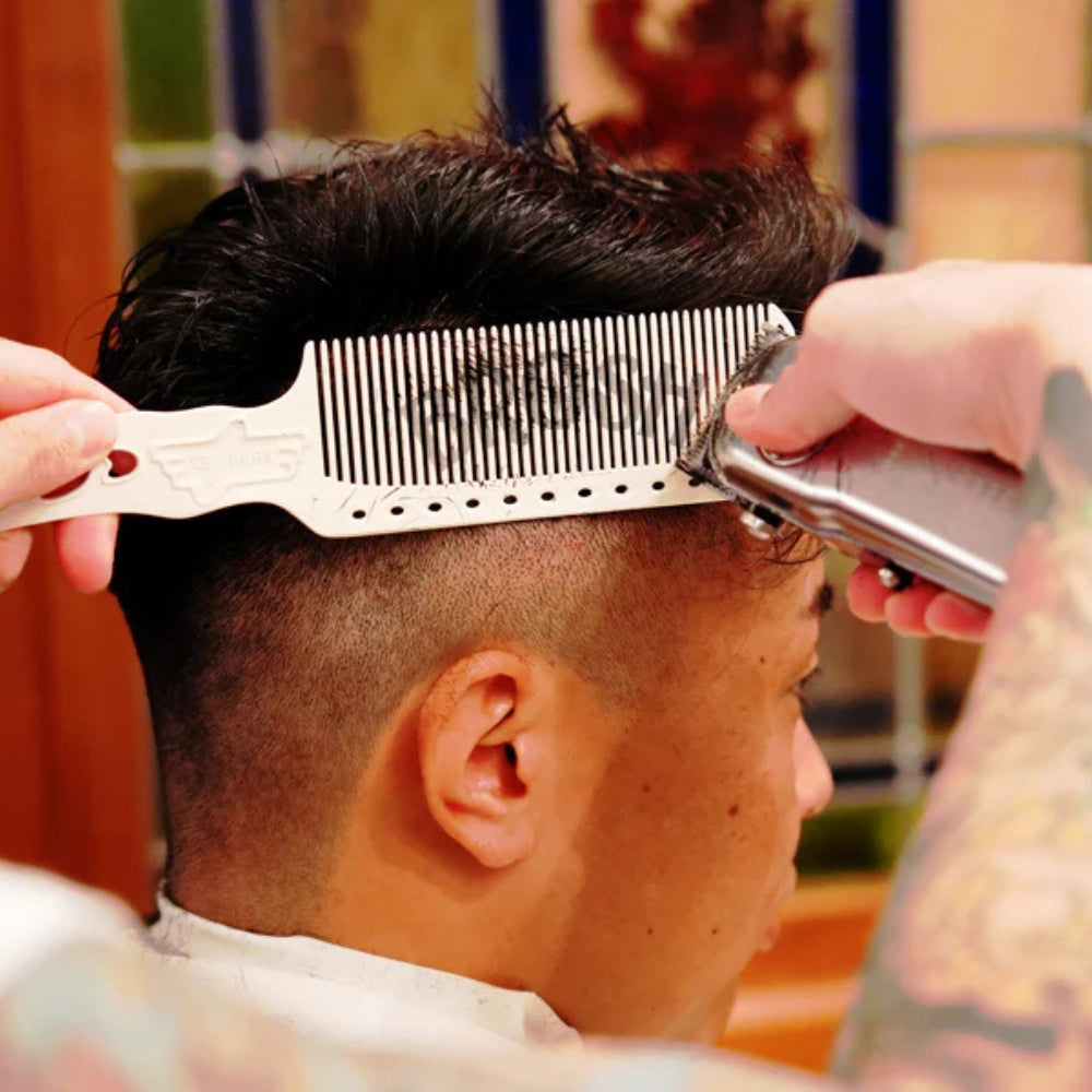 x Y.S.Park  - Peigne de tondeuse "YS-s282 Slim Type Flat Top Clipper Comb" (240mm/9.45") - Blanc