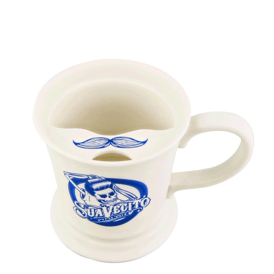 Tasse moustache en céramique de 16oz - Blanche