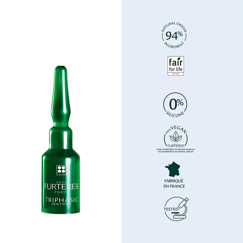 Cure antichute réactionnelle "Triphasic Reational" ampoules + shampoing et baume démêlant (12x5.0ml/0.16oz, 50ml/1.69oz, 30ml/1.0oz)