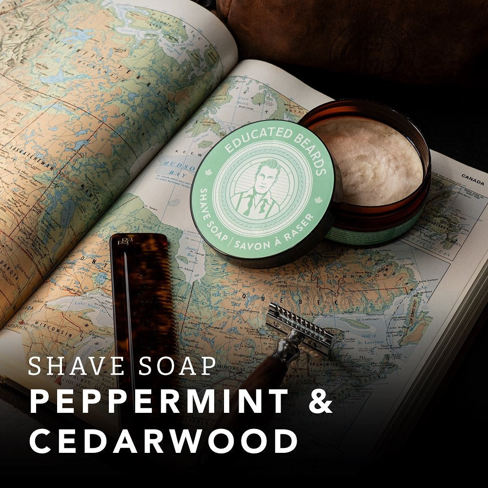 Educated Beards - Savon à raser Peppermint & Cedarwood (114g/4.0oz)