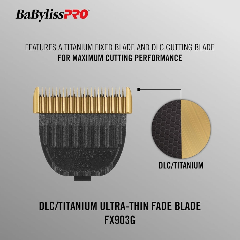 Replacement Blade for FX3 Clipper, FX903G DLC/Titanium ultra-thin fade blade - Gold