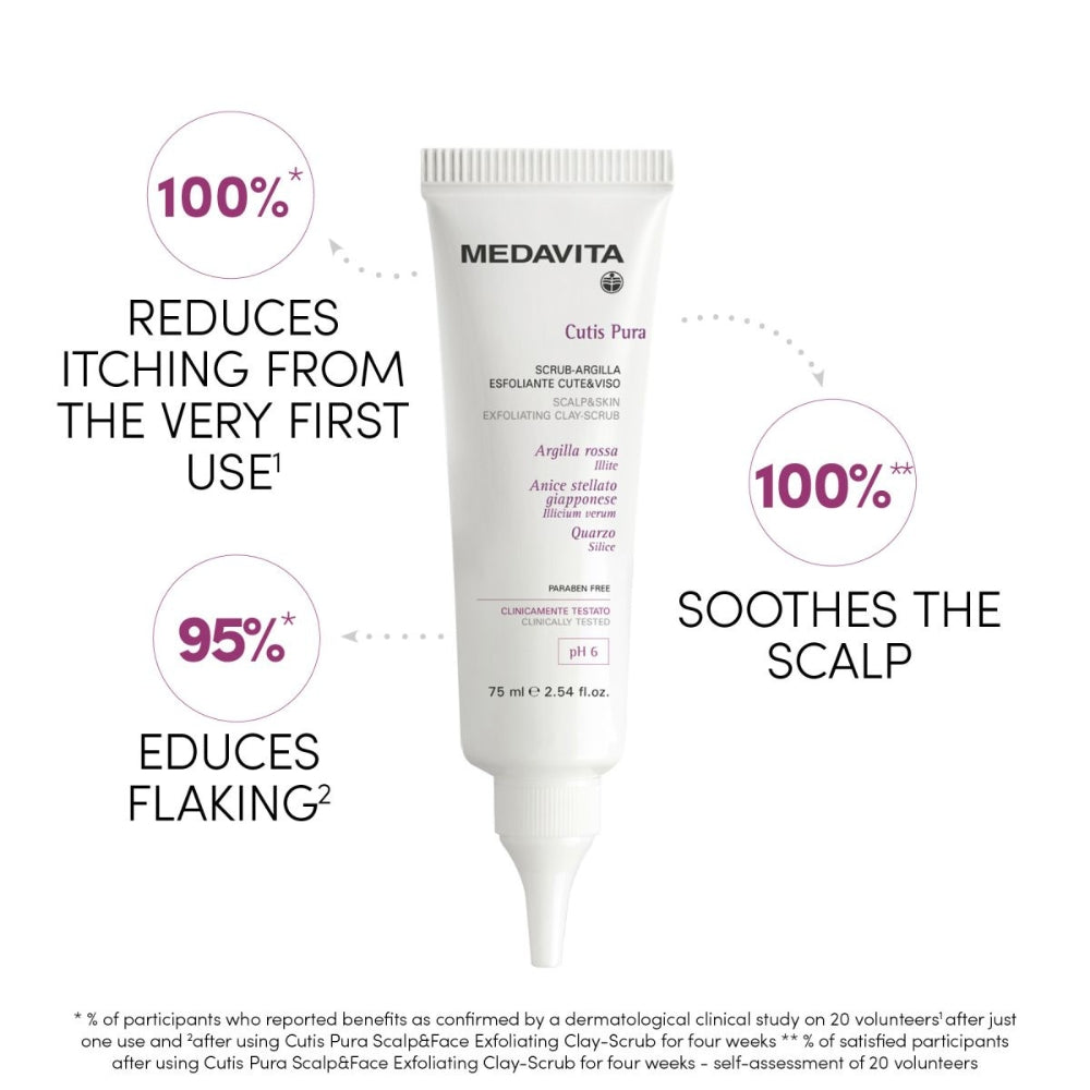 Gommage exfoliant à l'argile "Cutis Pura" - Pour cuir chevelu et visage (75ml/2.54oz)