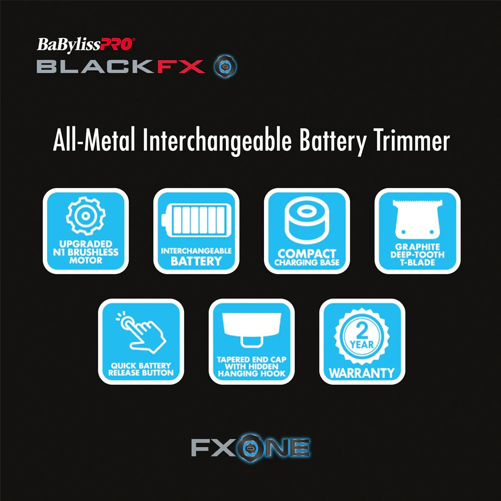 Tondeuse de finition métallique à batterie interchangeable Système FXONE "FX799MB" - BlackFX