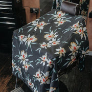 Cape Gang - Cape de barbier "Hawaii BLK" col en lycra extensible et fermetures à boutons-pression (140cm/55" x 160cm/63") - Noir