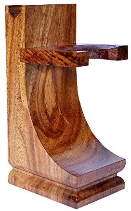 Support pour blaireau et rasoir - Bois de noyer