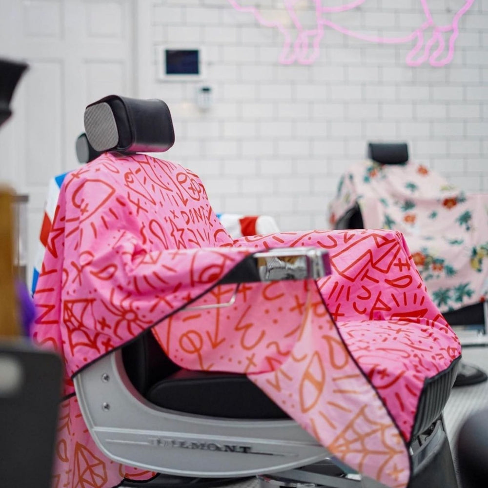 Cape Gang - Cape de barbier "Pink Prison Style" col en lycra extensible et fermetures à boutons-pression (140cm/55" x 160cm/63") - Vert