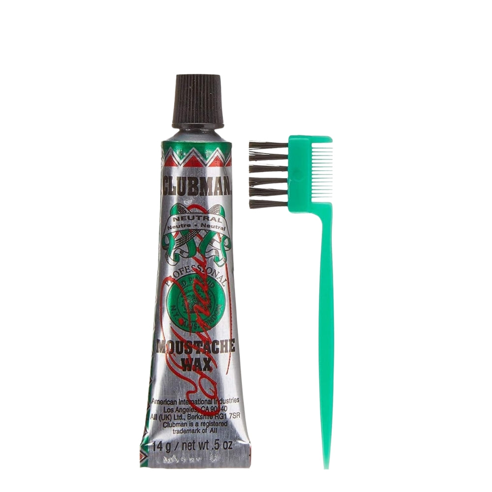 Cire à moustache avec brosse peigne - Neutre (14g/0.5oz)